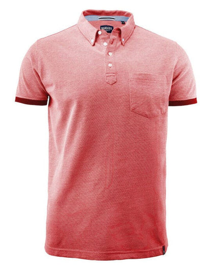 James Harvest Larkford Pique Polo Shirt - Red Melange