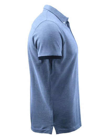 James Harvest Larkford Pique Polo Shirt - Light Blue Melange