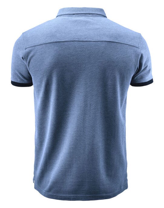 James Harvest Larkford Pique Polo Shirt - Light Blue Melange