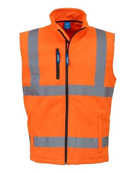 Yoko Hi Vis Softshell Bodywarmer - Hi Vis Orange