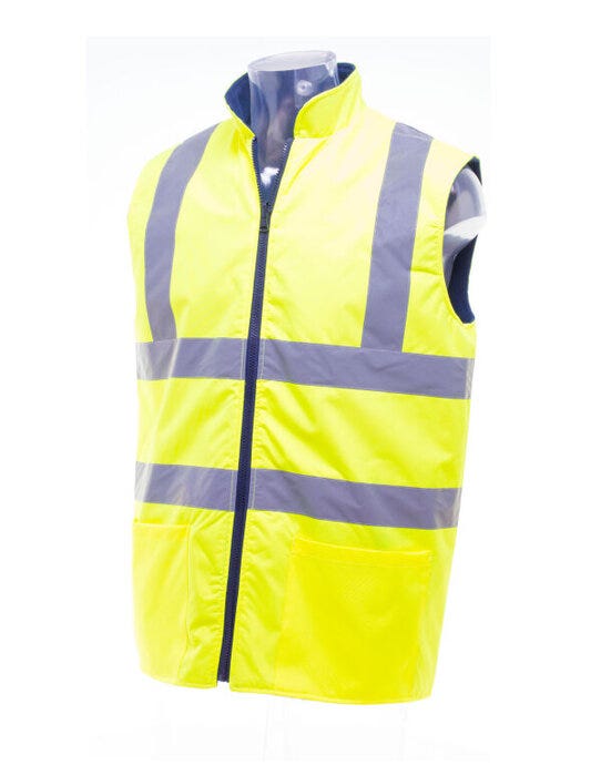 Yoko Hi-Vis Reversible Fleece Vest - Hi-Vis Yellow