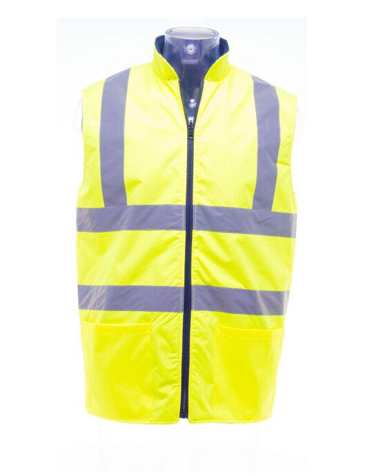 Yoko Hi-Vis Reversible Fleece Vest - Hi-Vis Yellow