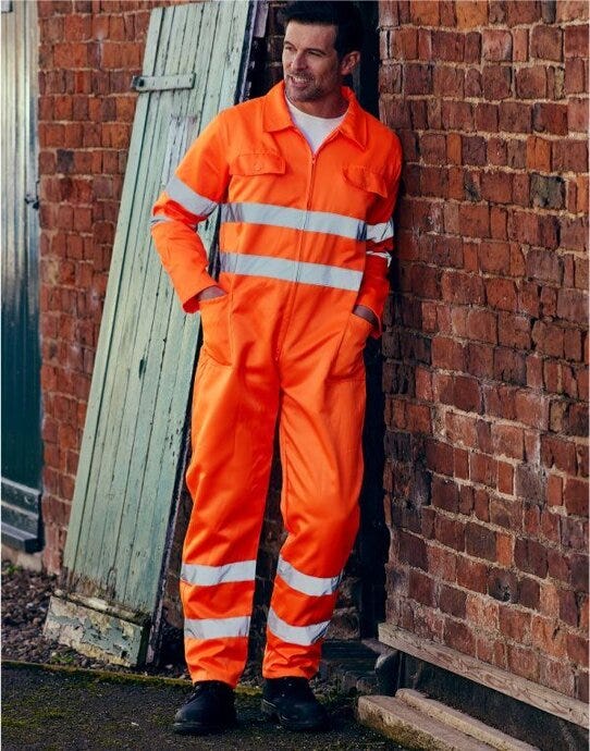 Yoko Hi-Vis Polycotton Coverall - Hi Vis Orange