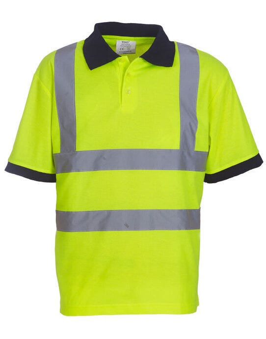 Yoko Hi-Vis Short Sleeve Polo Shirt - Hi-Vis Yellow