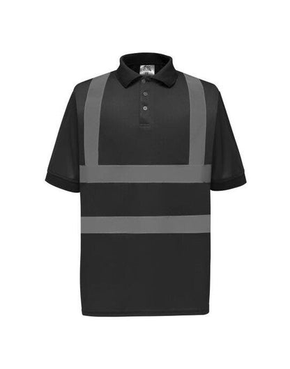 Yoko Hi-Vis Short Sleeve Polo Shirt - Black