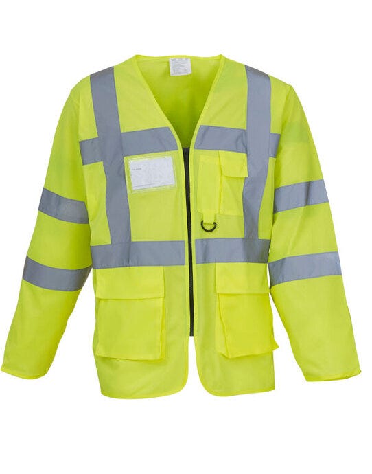 Yoko Executive Long Sleeve Waistcoat - Hi-Vis Yellow