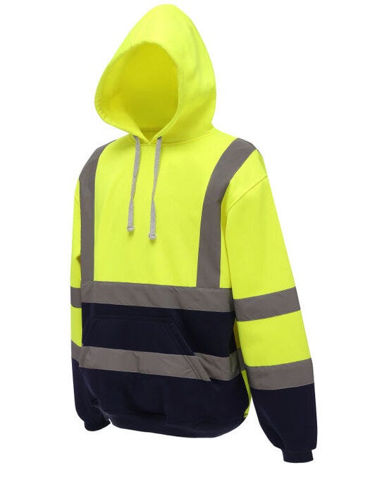 Yoko Hi-VIs Hoodie - Hi-Vis Yellow/Navy