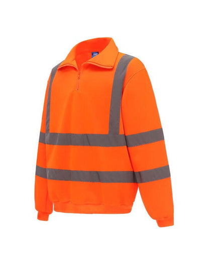 Yoko Hi Vis 1/4 Zip Sweatshirt - Hi Vis Orange