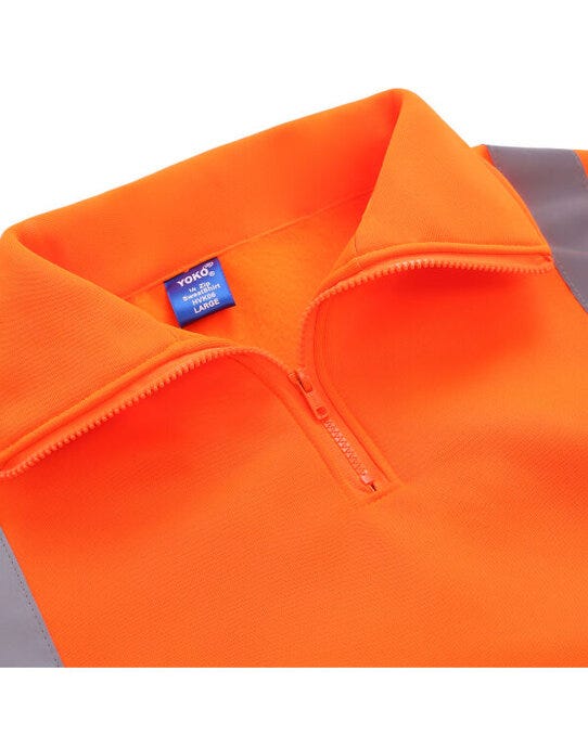 Yoko Hi Vis 1/4 Zip Sweatshirt - Hi Vis Orange