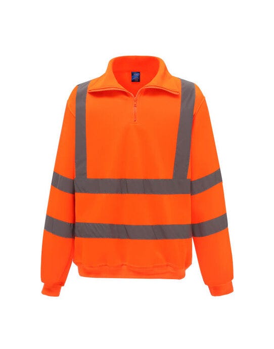 Yoko Hi Vis 1/4 Zip Sweatshirt - Hi Vis Orange