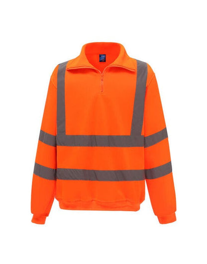 Yoko Hi Vis 1/4 Zip Sweatshirt - Hi Vis Orange