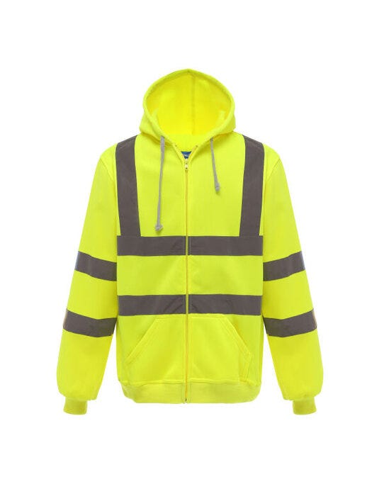 Yoko Hi Vis Zipped Hoodie - Hi-Vis Yellow