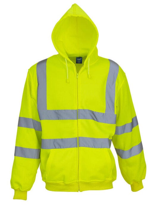 Yoko Hi Vis Zipped Hoodie - Hi-Vis Yellow