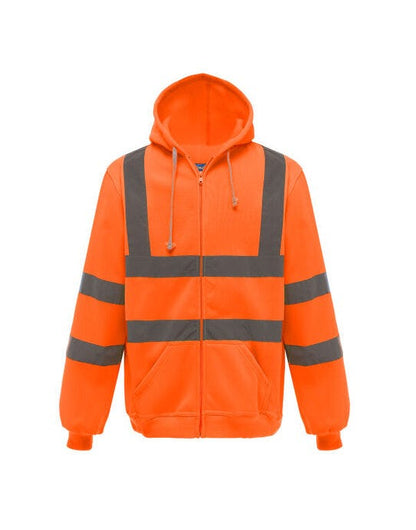 Yoko Hi Vis Zipped Hoodie - Hi Vis Orange