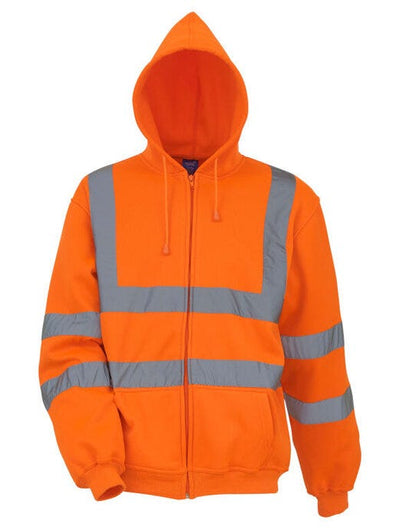 Yoko Hi Vis Zipped Hoodie - Hi Vis Orange