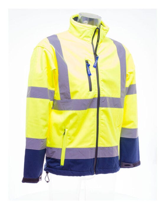 Yoko Hi-Vis Softshell Jacket - Hi-Vis Yellow/Navy
