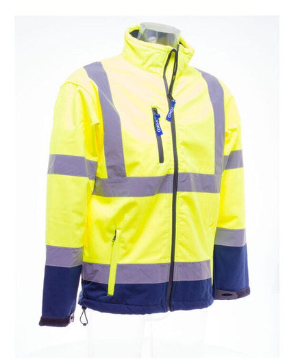 Yoko Hi-Vis Softshell Jacket - Hi-Vis Yellow/Navy