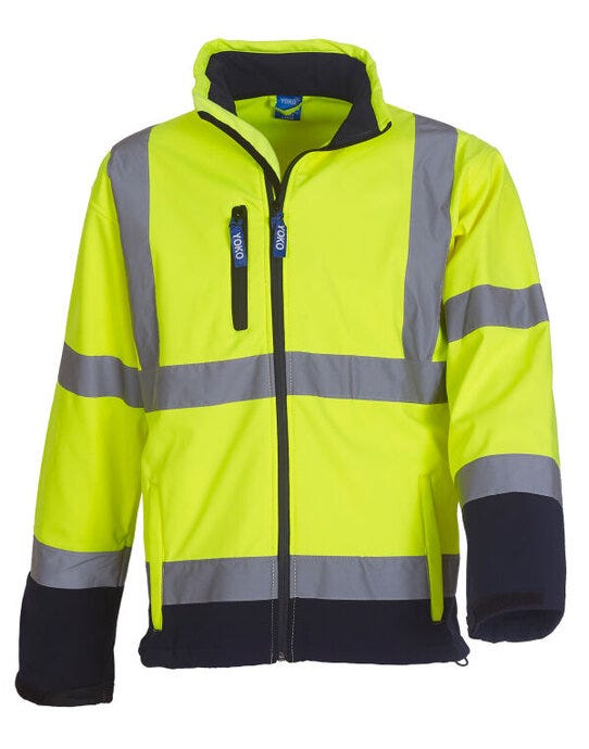 Yoko Hi-Vis Softshell Jacket - Hi-Vis Yellow/Navy