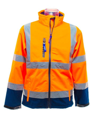 Yoko Hi-Vis Softshell Jacket - Hi Vis Orange/Navy