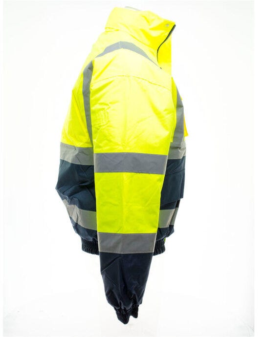 Yoko Hi Vis 2 Tone Bomber Jacket - Hi-Vis Yellow/Navy