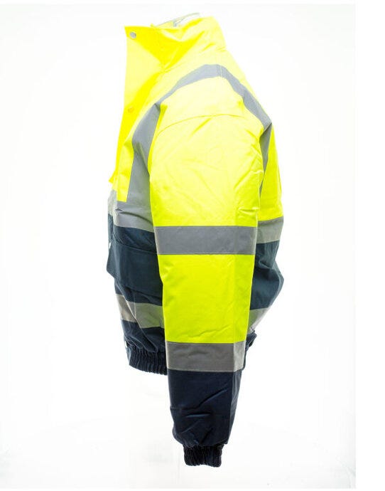 Yoko Hi Vis 2 Tone Bomber Jacket - Hi-Vis Yellow/Navy