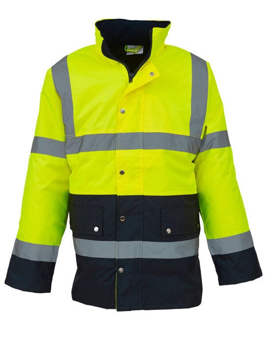 Yoko Hi-Vis 2 Band Two Tone Jacket - Hi-Vis Yellow/Navy