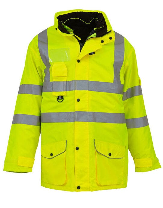 Yoko Hi Vis Multi-Function 7-In-1 Jacket - Hi Vis Yellow