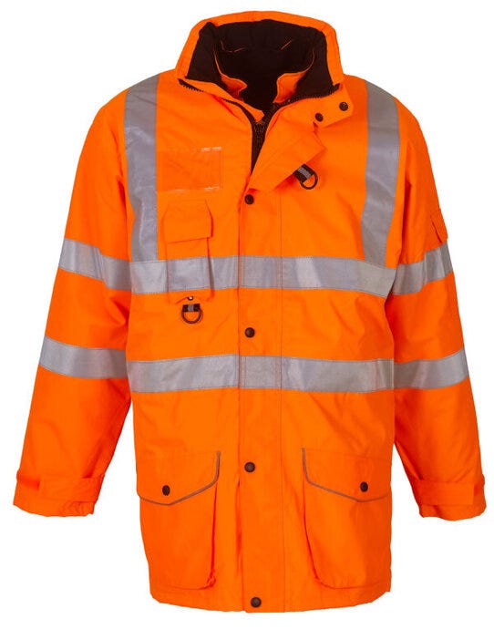 Yoko Hi Vis Multi-Function 7-In-1 Jacket - Hi Vis Orange