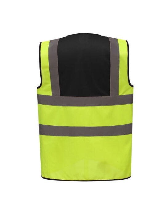 Yoko Two Tone Class 1 Waistcoat - Hi Vis Yellow/Black