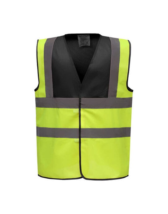 Yoko Two Tone Class 1 Waistcoat - Hi Vis Yellow/Black