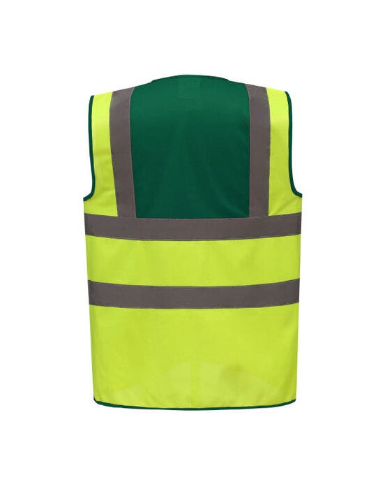 Yoko Two Tone Class 1 Waistcoat - Hi Vis Yellow/Green