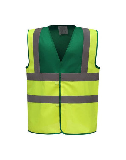 Yoko Two Tone Class 1 Waistcoat - Hi Vis Yellow/Green