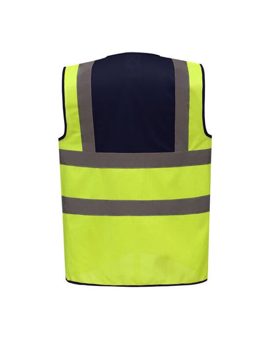 Yoko Two Tone Class 1 Waistcoat - Navy/Hi-Vis Yellow