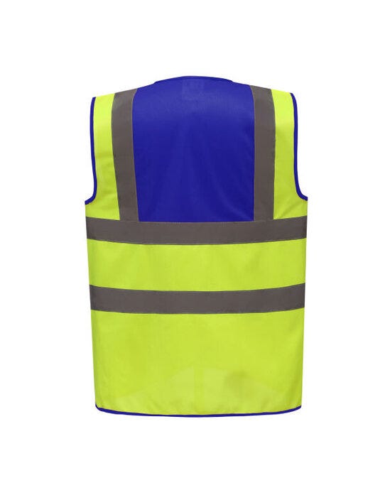 Yoko Two Tone Class 1 Waistcoat - Royal/Hi-Vis Yellow