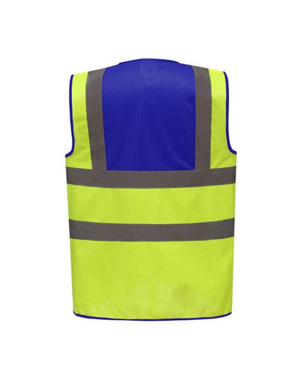 Yoko Two Tone Class 1 Waistcoat - Royal/Hi-Vis Yellow