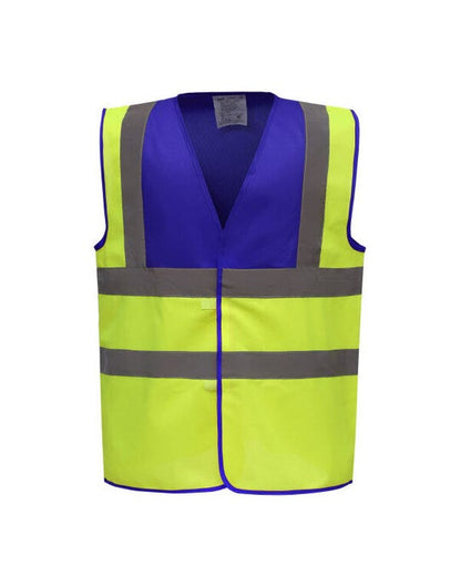 Yoko Two Tone Class 1 Waistcoat - Royal/Hi-Vis Yellow