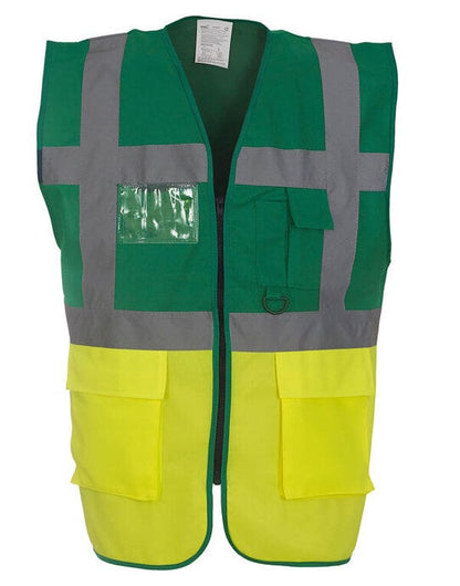 Yoko Hi Vis Executive Vest - Green/Hi Vis Yellow