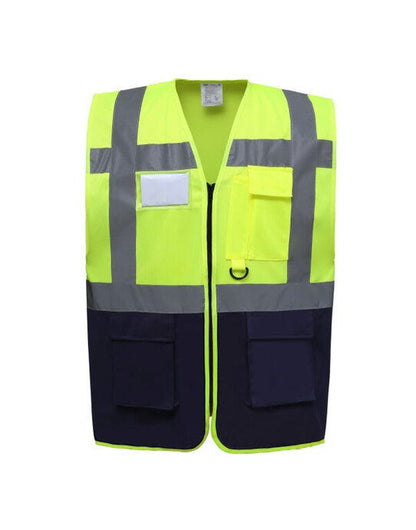 Yoko Hi Vis Executive Vest - Hi-Vis Yellow/Navy