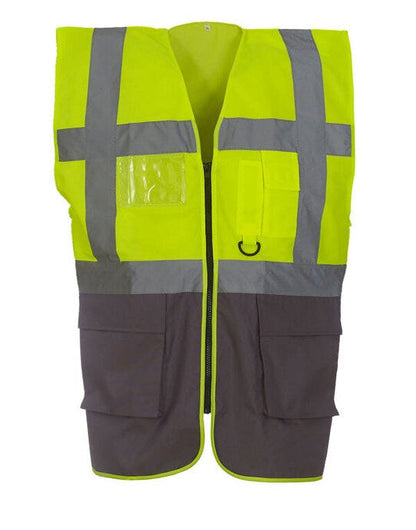 Yoko Hi Vis Executive Vest - Hi Vis Yellow/Grey