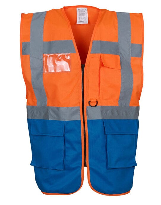 Yoko Hi Vis Executive Vest - Hi Vis Orange/Royal
