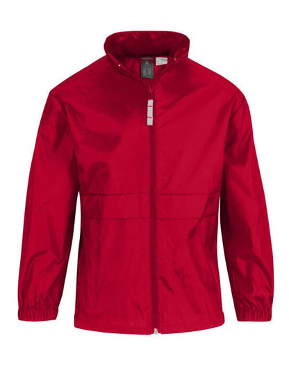 B&C Kids Sirocco Lightweight Windbreaker - Red