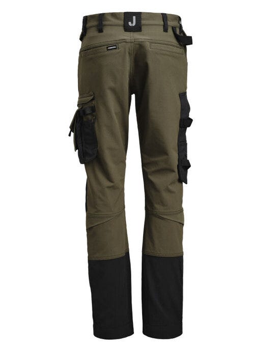 Jobman Womens Craftsman Trousers Stretch - Olive Green/Black