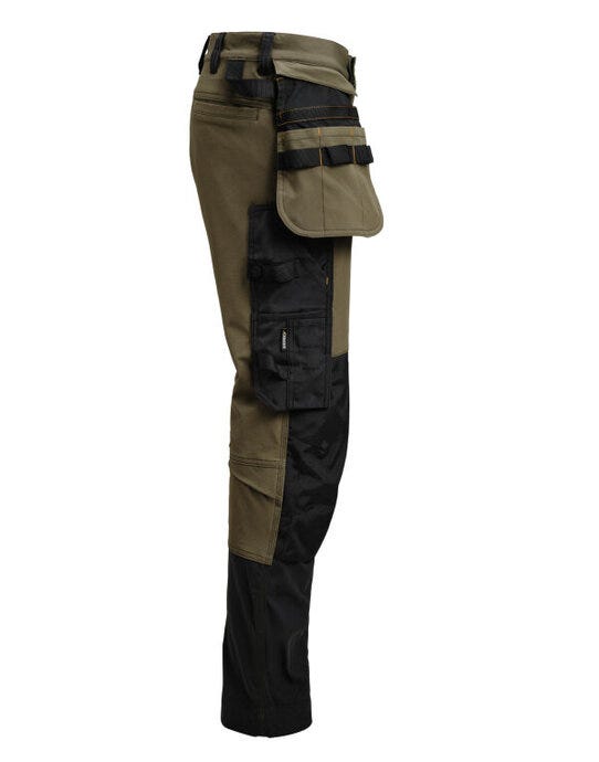 Jobman Womens Craftsman Trousers Stretch - Olive Green/Black