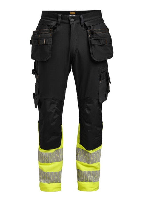 Jobman Craftsman Trousers Stretch Hi-Vis - Black/Yellow