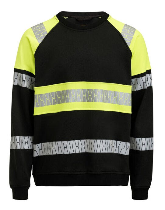Jobman Sweatshirt Hi-Vis - Black/Yellow