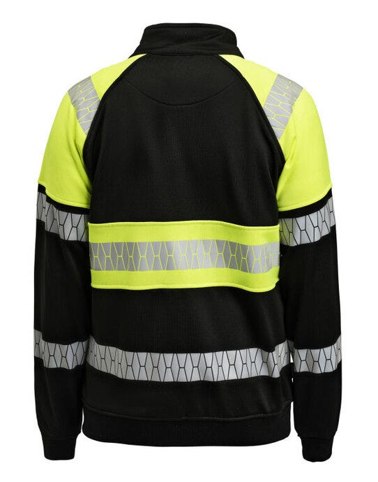 Jobman Sweatshirt Full-Zip Hi-Vis - Black/Yellow