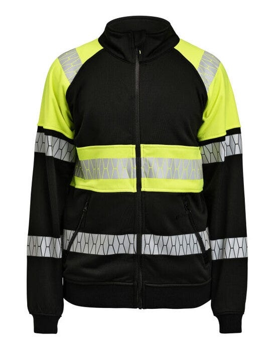 Jobman Sweatshirt Full-Zip Hi-Vis - Black/Yellow