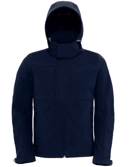 B&C Men's Hooded 3-Layer Softshell - Navy