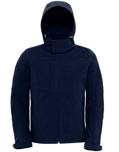 B&C Men's Hooded 3-Layer Softshell - Navy