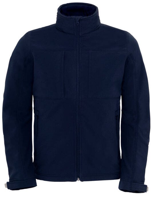 B&C Men's Hooded 3-Layer Softshell - Navy